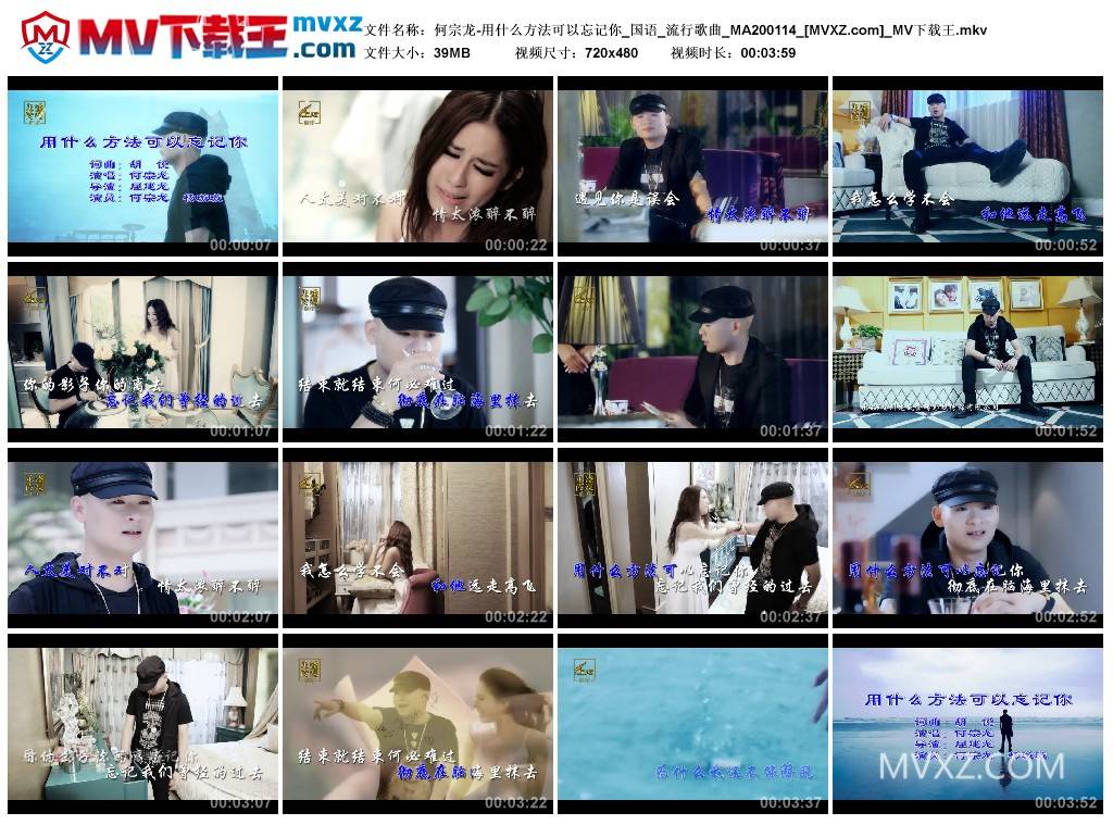 何宗龙-用什么方法可以忘记你_国语_流行歌曲_MA200114